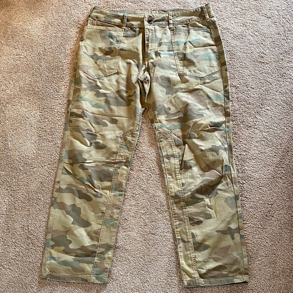 Anthropologie Pilcro The Wanderer Camo Lightweight Cotton Pants Green Tan 32